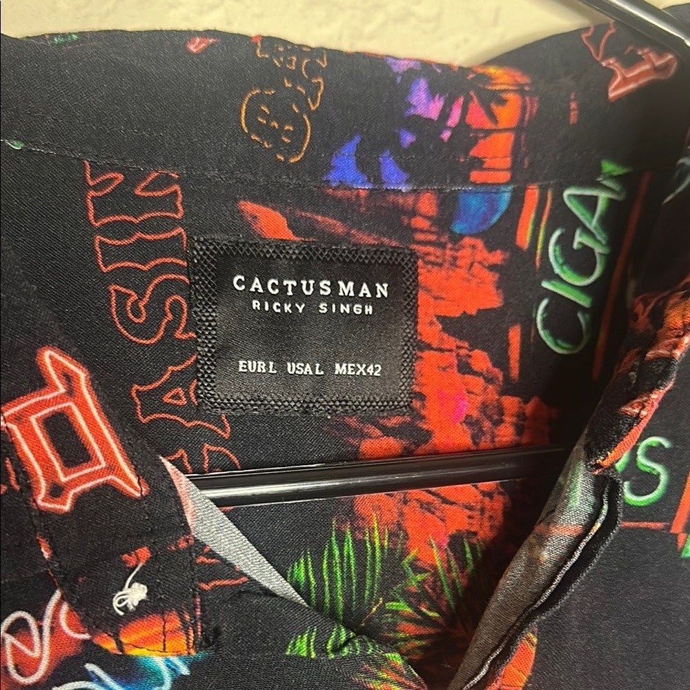 Graphic Neon Print Men's Shirt - Picture 2 of 4